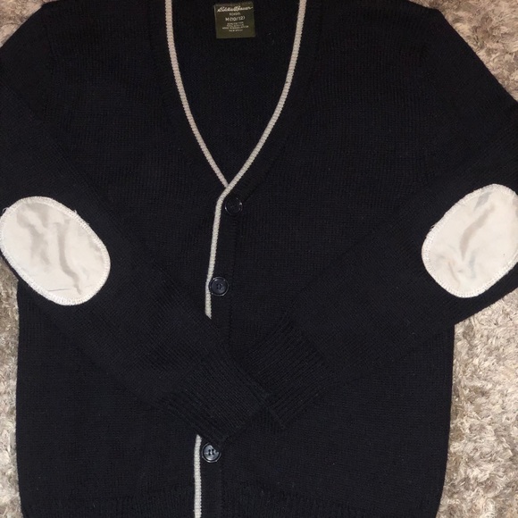 Boy’s Eddie Bauer school sweater with patches. - Picture 2 of 4